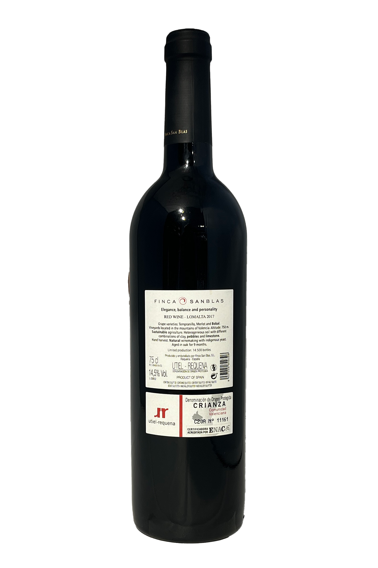 Finca San Blas Lomalta Crianza DOP Utiel Requena 2017