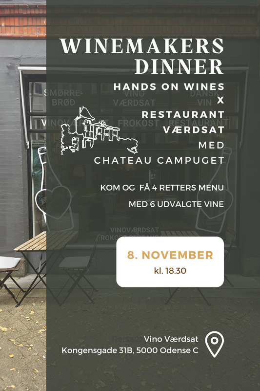 Hands on Wines X Restaurant Værdsat Winemakers Dinner Chateau Campuget  8/11 - 2024